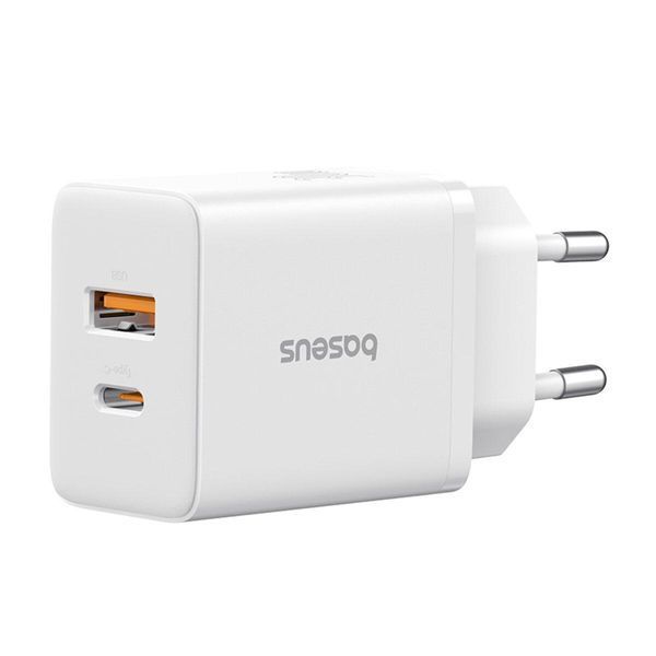 Мережевий зарядний пристрій Baseus Cube Fast Charger C+U 30W EU Moon White 656-01294 фото