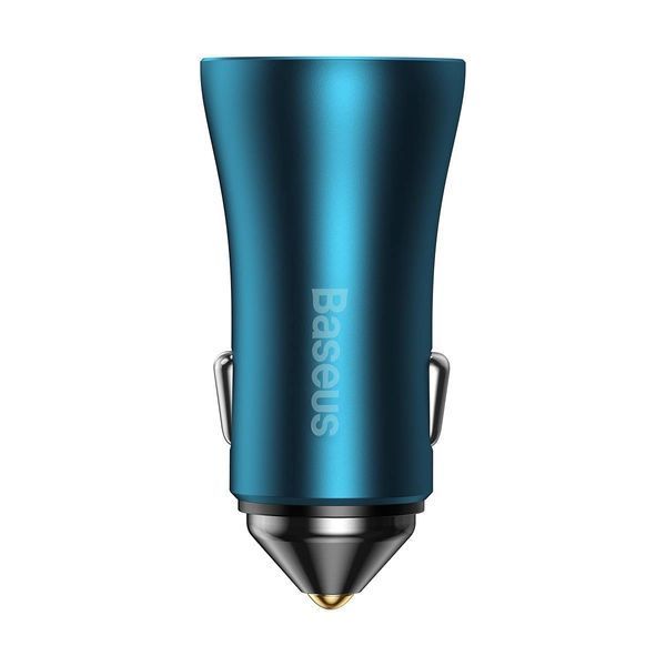 Автомобільний зарядний пристрій Baseus Golden Contactor Pro Dual Fast Charger Car Charger C+C 40W Blue CGJP000003 фото