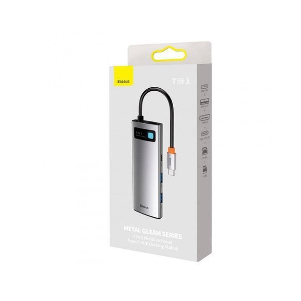USB-хаб Baseus Metal Gleam Series 7-in-1 Multifunctional Type-C HUB Docking Station Gray（Type-C to WKWG020113 фото