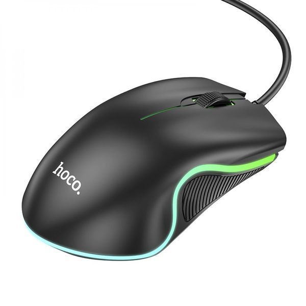 Манипулятор мышь HOCO GM19 Enjoy gaming luminous wired mouse Black 6931474784131 фото