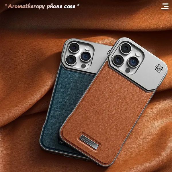 Накладка Leather Aromatherapy Metal Magnetic для iPhone 14 Pro Max Black 207-00415 фото