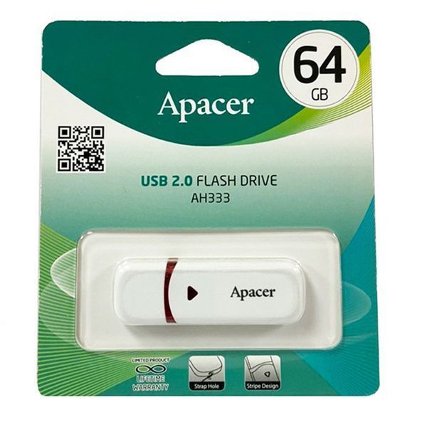 Флеш-накопитель Apacer USB 2.0 AH333 64Gb White AP64GAH333W-1 фото