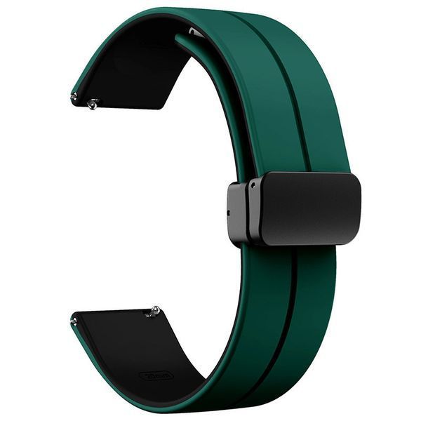Силіконовий ремінець Classy для Smart Watch 20mm Green / Black 212-01468 фото