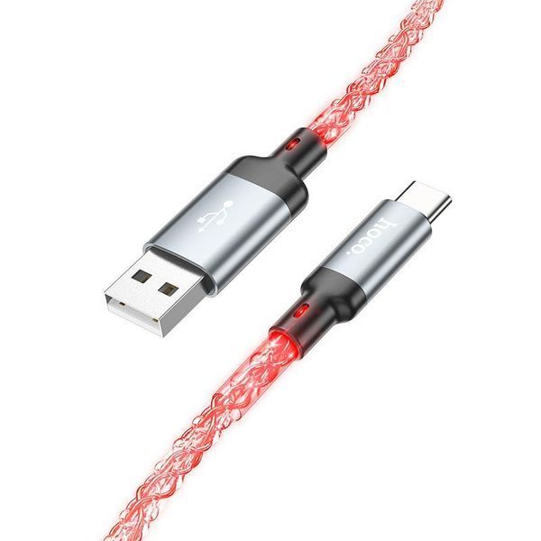 Кабель HOCO U112 Shine charging data cable for Type-C Gray 6931474788818 фото