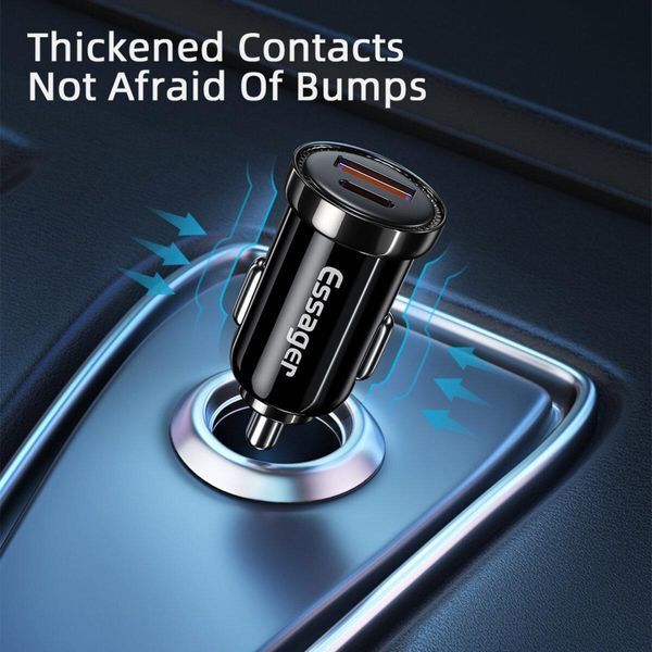 Автомобільний зарядний пристрій Essager Sunset Type-C to Lightning 20W USB Charging Cable black (ECC2Q-WL0A) 656-00320 фото