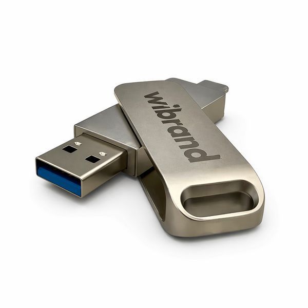 Портативный SSD Wibrand Wolf 1TB USB 3.2 Gen.2 Type-C/Type-A Read/Write 1000MB/s Silver WIEXSSD/WO1TB фото