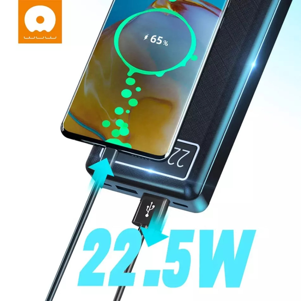 Повербанк WUW Y100 20000mAh Micro-USB/Type-C/2 USB/ PD22.5W Чорний 216-00050 фото