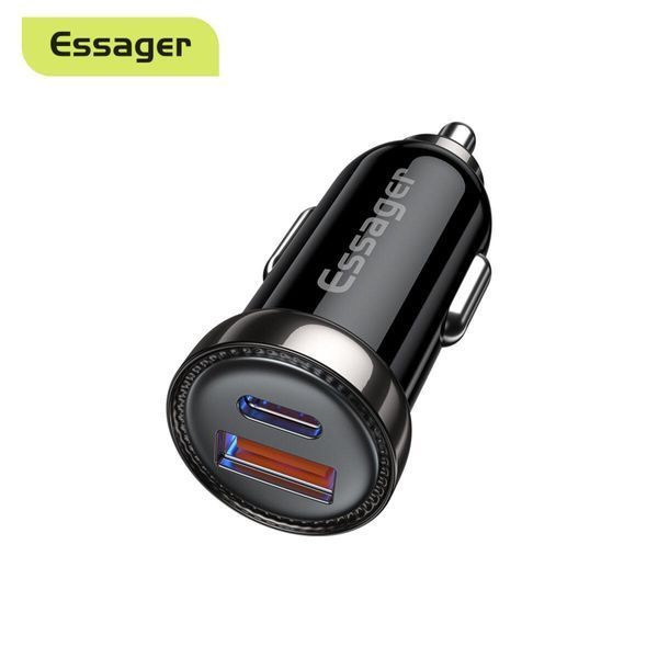 Автомобільний зарядний пристрій Essager Sunset Type-C to Lightning 20W USB Charging Cable black (ECC2Q-WL0A) 656-00320 фото