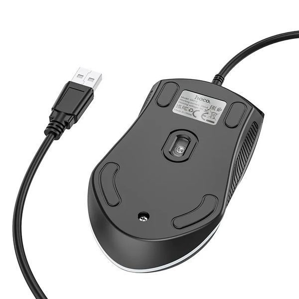 Манипулятор мышь HOCO GM19 Enjoy gaming luminous wired mouse Black 6931474784131 фото