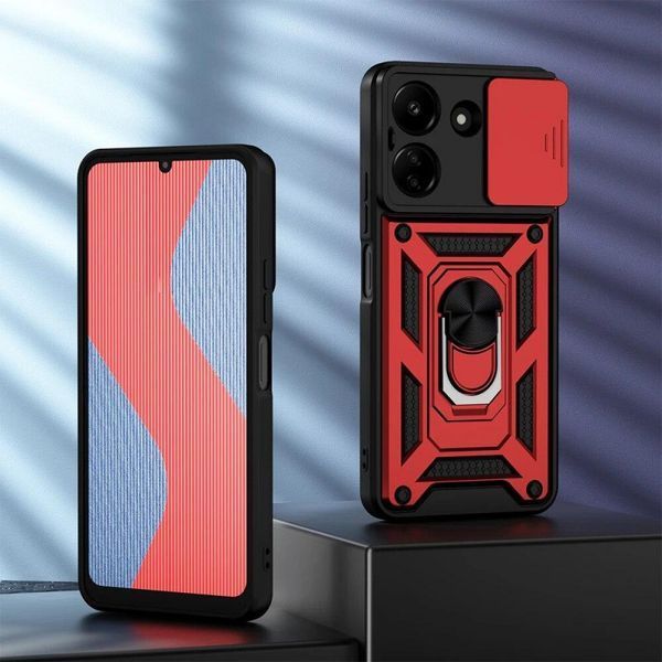 Ударостійкий чохол Camshield Serge Ring для Xiaomi Redmi 13C / Poco C65 Red 777-04453 фото