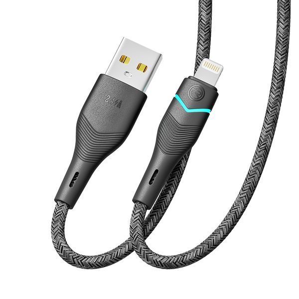 Кабель USB Ridea RC-RL15 RGB Light Lightning 12W 1.2m Черный 209-00345 фото