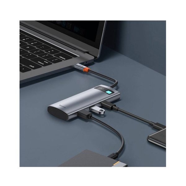 USB-хаб Baseus Metal Gleam Series 7-in-1 Multifunctional Type-C HUB Docking Station Gray（Type-C to WKWG020113 фото