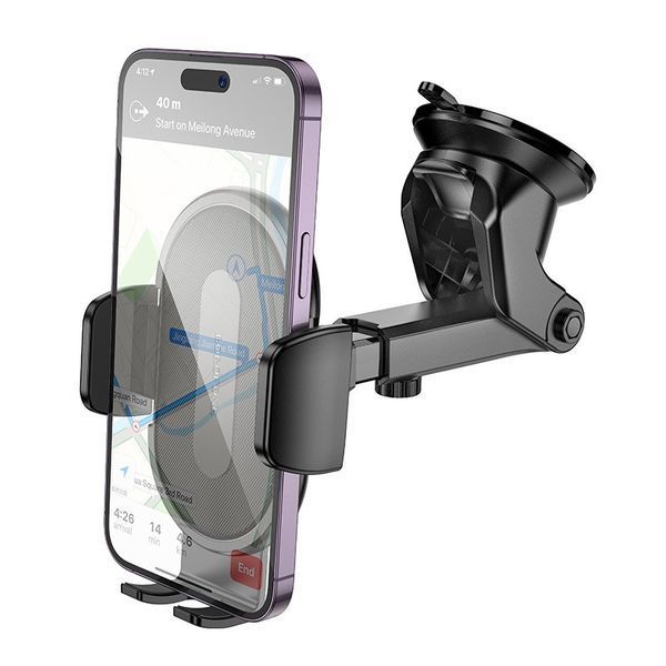 Автотримач для телефона BOROFONE BH134 Rio push-type car holder (center console) Black 6941991120671 фото