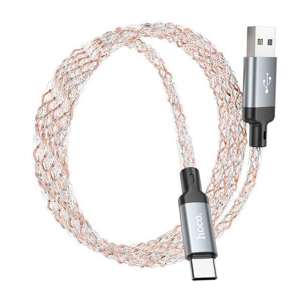 Кабель HOCO U112 Shine charging data cable for Type-C Gray 6931474788818 фото