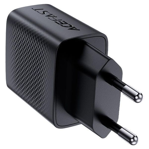 Мережевий зарядний пристрій з кабелем ACEFAST A82 PD20W GaN single USB-C charger set (P5) (EU) Black 6974316280057 фото