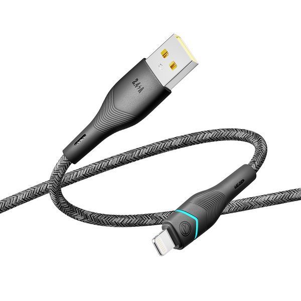 Кабель USB Ridea RC-RL15 RGB Light Lightning 12W 1.2m Черный 209-00345 фото