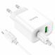 Мережевий зарядний пристрій HOCO C80A Plus Rapido PD20W+QC3.0 charger set(Type-C to Type-C) White 656-01360 фото 4