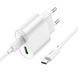 Сетевое зарядное устройство с кабелем HOCO C109A(PD20W+QC3.0) Fighter PD20W+QC3.0 charger set(C to C) White 6942007656733 фото 3