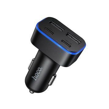 Автомобильное зарядное устройство HOCO Z63 Barry four-port car charger Black 6942007666206 фото