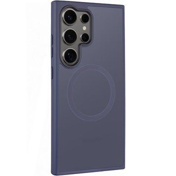Чехол TPU+PC Metal Buttons with MagSafe Colorful для Samsung Galaxy S24 Ultra Navy Blue 555-03007 фото