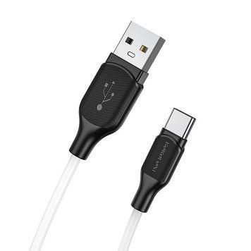 Кабель BOROFONE BX42 USB to Type-C 3A, 1m, silicone, TPE connectors, White 6931474736772 фото