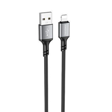 Кабель BOROFONE BX83 iP Famous silicone charging data cable Black 6974443386356 фото