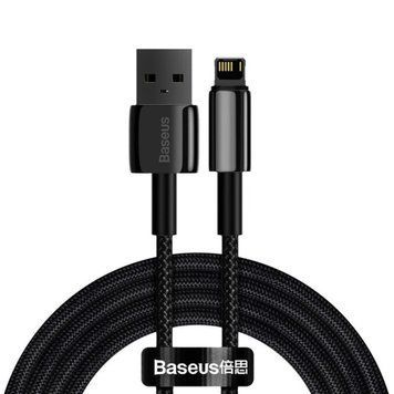 Кабель Baseus Tungsten Gold Fast Charging Data Cable USB to iP 2.4A 2m Black CALWJ-A01 фото