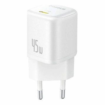 Мережевий зарядний пристрій Baseus PicoGo GaN Fast Charger 1C 45W EU Moon White P10176800213-00 фото