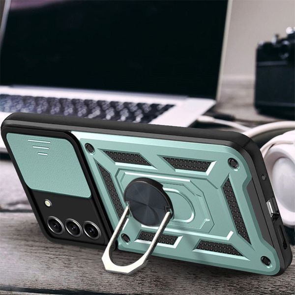Ударостійкий чохол Camshield Serge Ring для Samsung Galaxy S22 Green 777-04425 фото