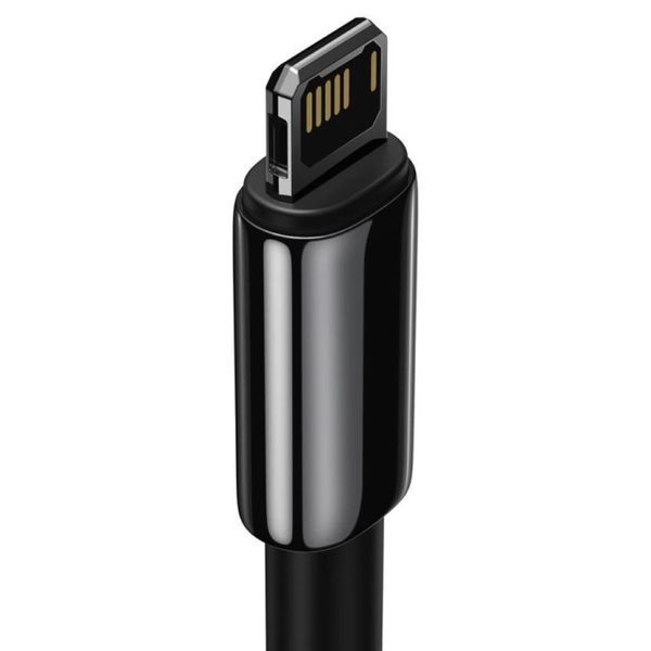 Кабель Baseus Tungsten Gold Fast Charging Data Cable USB to iP 2.4A 2m Black CALWJ-A01 фото
