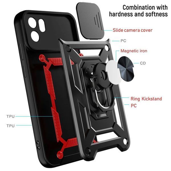 Ударостійкий чохол Camshield Serge Ring для Xiaomi Redmi A1 / A2 Red 777-04559 фото