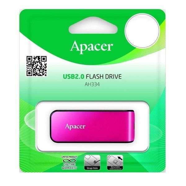 Флеш-накопичувач Apacer USB 2.0 AH334 64Gb Pink AP64GAH334P-1 фото