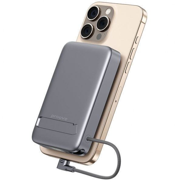 Power Bank Proove OverPower 35W 10000mAh Qi2 Gray PBOP35012105 фото