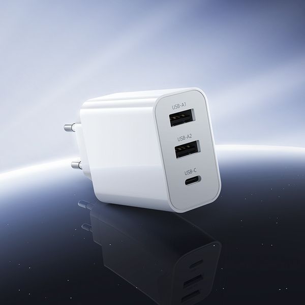 Мережевий зарядний пристрій BOROFONE BA105A Stellar three-port charger White 6941991125270 фото