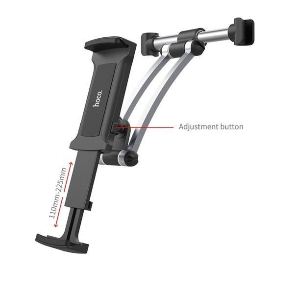 Держатель для мобильного HOCO CA62 Handsome aluminum rear pillow in-car holder Silver&Black 656-00483 фото