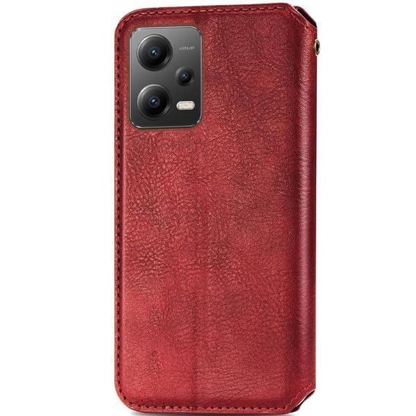 Кожаный чехол-книжка GETMAN Cubic для Xiaomi Poco X5 5G / Redmi Note 12 5G Красный 555-01858 фото