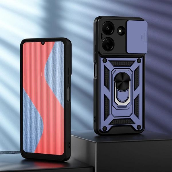 Ударостійкий чохол Camshield Serge Ring для Xiaomi Redmi 13C / Poco C65 Blue 777-04454 фото