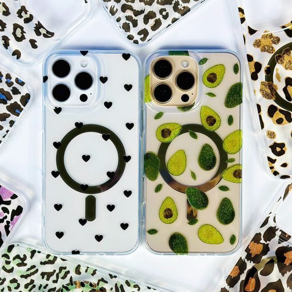 Чехол Transporent Case with Print Magnetic для iPhone 11 Leopard-blue 214-04363 фото