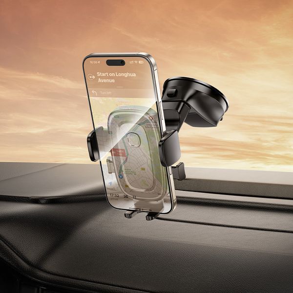 Автодержатель для телефона BOROFONE BH132 Follower one-button car holder(center console) 6941991121302 фото