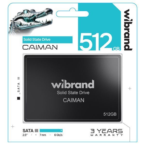 Накопичувач SSD Wibrand Caiman 512GB 2.5" 7mm SATAIII Standard WI2.5SSD/CA512GBST фото