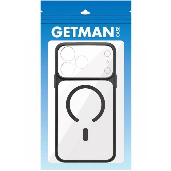 Чехол TPU+PC GETMAN Moon Clear with MagSafe для Apple iPhone 13 (6.1") Black 656-08308 фото