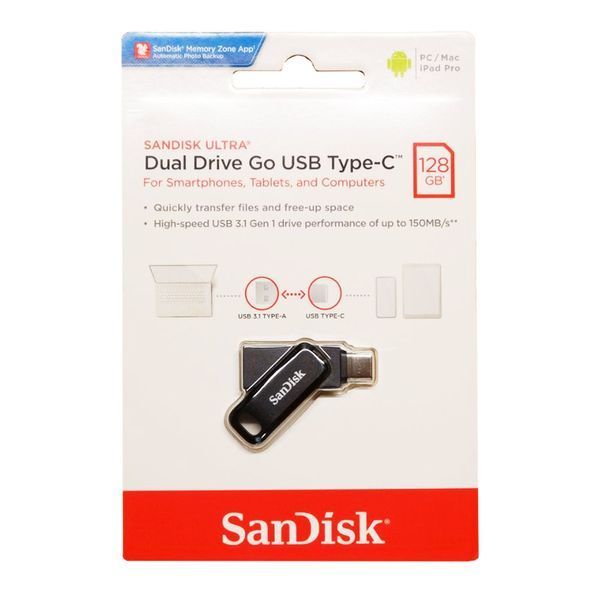 Флеш-накопитель SanDisk USB 3.1 Ultra Dual Go Type-C 128Gb (150 Mb/s) SDDDC3-128G-G46 фото