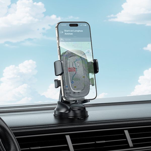 Автодержатель для телефона BOROFONE BH132 Follower one-button car holder(center console) 6941991121302 фото