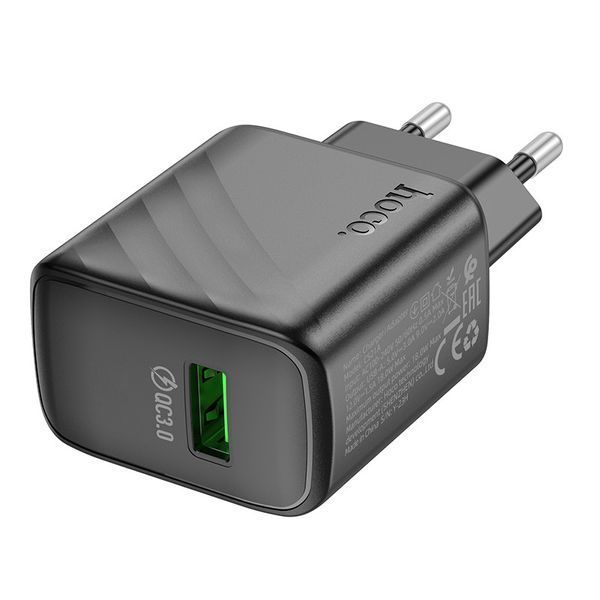 Мережевий зарядний пристрій HOCO CS21A Rich single port QC3.0 charger Black 6942007609883 фото