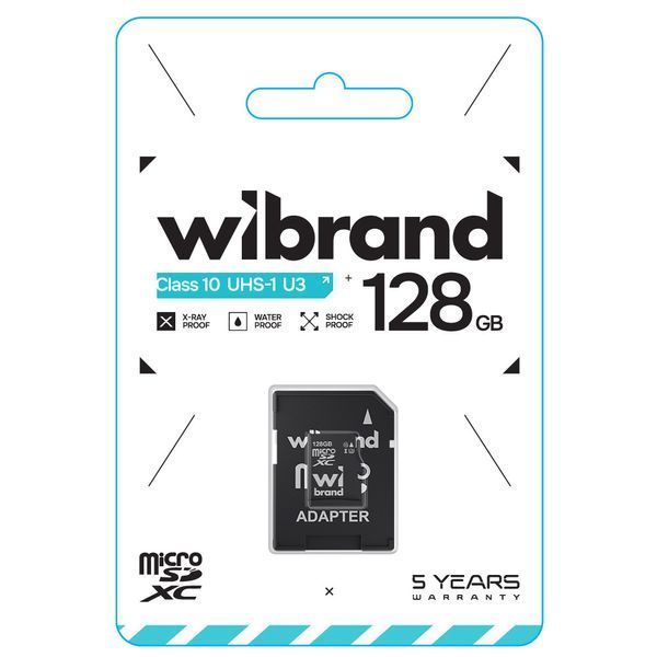 Карта пам'яті microSDXC (UHS-1 U3) Wibrand 128Gb class 10 (adapter SD) WICDHU3/128GB-A фото