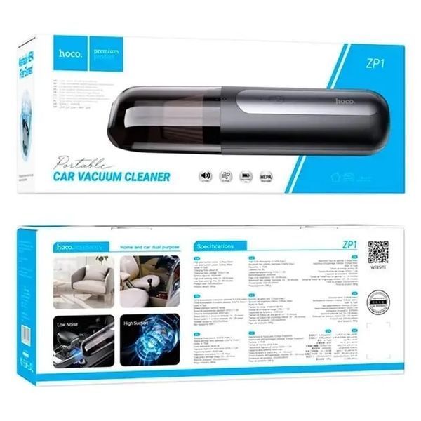 Автомобильный пылесос HOCO ZP1 Cool portable car Vacuum cleaner Black 777-00051 фото