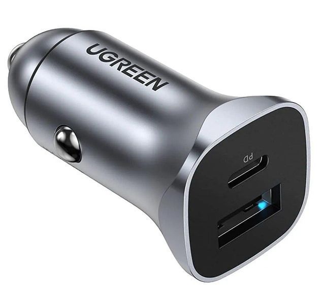 Автомобільний зарядний пристрій UGREEN CD130 Dual USB Car Charger (Space Gray) (UGR-30780) 656-00380 фото