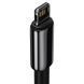 Кабель Baseus Tungsten Gold Fast Charging Data Cable USB to iP 2.4A 2m Black CALWJ-A01 фото 4