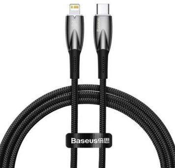 Кабель Baseus Glimmer Series Fast Charging Data Cable Type-C to iP 20W 1m Black CADH000001 фото