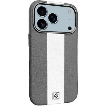 Кожаный чехол Rally with MagSafe для Apple iPhone 17 Pro (6.3") Grey / White 777-08070 фото